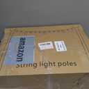 6 Pack 10 ft Heavy Duty Metal String Light Poles Adjustable Outdoor Lighting Stand for Patio,Backyard,Garden,Party & Wedding Rustproof & Sturdy with Hooks