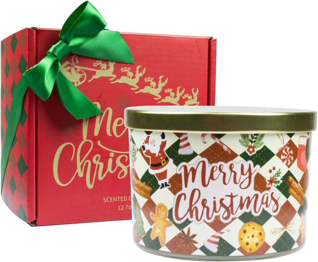 Christmas Candles - Christmas Gifts for Women, Natural Soy Wax Gingerbread Scented Candles(12.7oz)