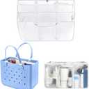 XYFuuee Beach Bag Organizer Inserts for Medium Bogg Bag Accessories, Original M Lightweight Mesh Insert Divider Pouch, Organizing Rubber Tote Bags, Save Storage Space (White)