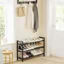Mavivegue 18-33” Expandable Shoe Rack for Closet, 3-Tier Shoe Organizer, Adjustable Shoe Rack for Front Door Entrance, Entryway