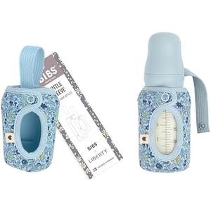 BIBS x Liberty Baby Bottle Cover Small 110ml - Neoprene Protective Cover for BIBS Bottles - Liberty Print Design, Small, Charmomile Lawn Baby Blue