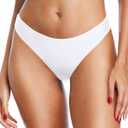 Tempt Me Women Cheeky Bikini Swimsuit Bottom - High Cut Bathing Suit Bottoms Low Rise Brazilian Swim Bottom 2025 Swimwear (Large, White)