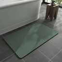 MontVoo -Bath Mat Rug-Rubber Backing Non Slip Quick Dry Absorbent Thin Bathroom Rugs Fit Under Door-Faux Suede Surface Bathroom Floor Mats-Shower Rug for in Front of Bathtub Shower Green 16"x24"
