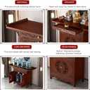 Meditation Altar Table - Buddhist Pooja Shrine Altar Table Shrine Ancestral Ancestor Chinese for Altar Pooja Tables High Altars with Storage,Walnut/47.2IN, 47.2 x 15.7 x 39.3 inches