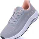 IIV Womens Wide Walking Shoes Arch Support Plantar Fasciitis Sneakers | Orthotic Tennis Shoes GrayPink 7.5 Wide