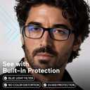 Gaoye 6.0 2-Pack of Reading Glasses - Blue-Light Filter, UV Protection - Readers with Rectangle Frames