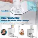 Automatic Toothpaste Dispenser Wall Mounted: White Electric 6 Adjustable Levels Auto Toothpaste Squeezer Smart Rechargeable Touchless for Kids Adults - Bathroom - Replaceable Parts