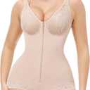 SHAPSHE Fajas Colombianas Moldeadoras Body Shaper Postpartum BBL Post Surgery Stage 2/3 Tummy Control Compression Garment (Small, Tan)