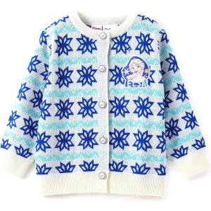 Disney Stitch Frozen Elsa Minnie Mouse Toddler Girl Knit Sweater Button up Cardigan Long Sleeve Crewneck Pullover 2-13 Years (5-6 Years)