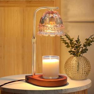 Candle Warmer Lamp, Electric Candle Lamp Warmer with Timer, Mom Christmas Birthday Gifts for Women, House Warming Gifts New Home Bedroom Decor, Dimmable Wax Melt Warmer with 2 Bulbs Brown