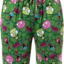 Invader ZIM Adult ZIM Gir and Pig AOP Tossed Print Sleep Pajama Pants Loungewear Sleepwear for Men Women (Green, XL)