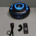 Portable Radio CD Player Boombox with Bluetooth,FM Radio,USB MP3 Playback,AUX-in,Headphone Jack,MP3 CDs Compatible,Kids CD Players for Home or Outdoor (Blue)