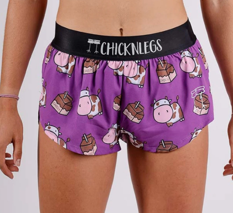 Women's Choccy Cows 1.5" Split Shorts, Size S