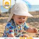 FURTALK Baby Sun Hat with Neck Flap UPF 50+ Adjustable Baby Boys Girls Summer Beach Hat for Traveling Swim Hat Beige