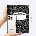 Rosmonde 12 Pack Composition Notebook College Ruled Bulk, 200 Pages (100 Sheets), 9-3/4 x 7-1/2, Hard Cover College Ruled Notebook Bulk, Black Marble Composition Notebook College Ruled, Bulk Notebooks