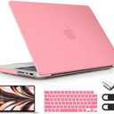 Lepeoac for MacBook Pro 16 inch Case M1 M2 M3 M4 M5 Pro/Max with Liquid Retina XDR, Release 2021-2025 2026 A3429 A3428, Hard Shell Case with Screen Protector & Keyboard Cover, Matte Pink