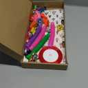 Syhood 24 Pack Christmas No Snap Party Table Favors with Prizes Christmas No Snap Crackers with 24 Pcs Little DIY Xmas Crackers Holiday Table Favors Set for Party(Red Style)