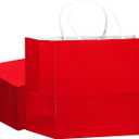 qiqee 24PCS Large Gift Bag with Handles Bulk 13"x4.5"x10" Gift Bags Red Bags Multiple Uses (32x11x25cm,Wide Large)