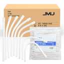 JMU 1000pcs Dental Saliva Ejectors Disposable, White Body White Tip, Evacuation Suction Tips, 10 Bags/Case