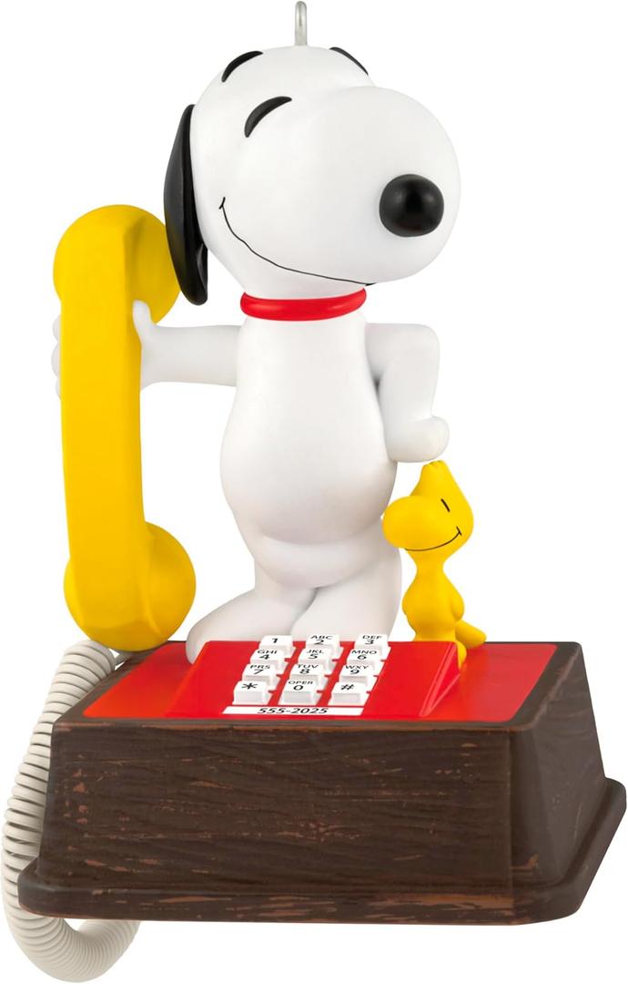 Hallmark Keepsake Peanuts Christmas Ornament, Peanuts 75th Anniversary Hello, Snoopy! with Sound