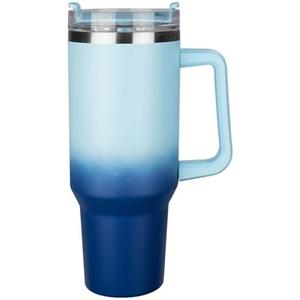 40 oz Insulated Tumbler – Insulated Tumbler with Handle - Enjoy Your Drinks in Style (Gradient Blue)