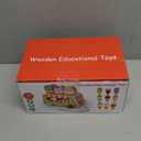 Wooden Ice Cream Truck, 28 pcs Magnetic Ice Cream Sweet Treats Pretend Play Food & Accessories, Montessori Sorting & Stacking Toys for Toddler Girls & Boys Age 2-5