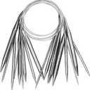 Aeelike Knitting Needles Set, 9 Pieces Stainless Steel Circular Knitting Needles, 16 Inch Long, Silver, Ideal for Beginners and DIY Projects (40cm(from tip to tip))