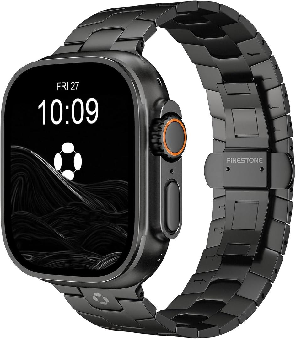 AGIS02 Titanium Band for Apple Watch Ultra 3/2/1 Band 49mm & Series 11/10 46mm, Premium Adjustable Ultra Watch Band for Men with Butterfly Clasp, Durable and Lightweight iWatch Metal Strap