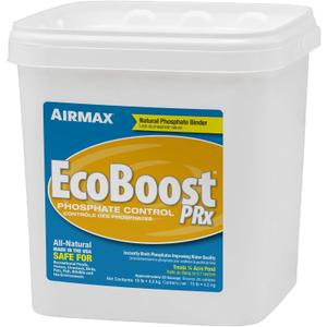 Airmax EcoBoost PRx Natural Pond Water Clarier, Binds Excess Phosphates & Contaminants for Clear Water, Safe for Pets, Plants & Fish, Treats  Acres, 4 Month Supply, 20 Scoops, 10 lb