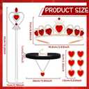 party greeting Valentine's Day Queen Costume Accessories Valentines Party Accessories Gold Queen Crown Headband Choker Wand Red Hearts Earrings Costume Kit for Valentine's Day Cosplay Carnival
