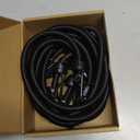 Heavy Duty Bungee Cords with Hooks 36 inch, 10mm Thick Black Color Cord, 4 Pack with Marine Grade Plastic Coated Hooks for Tarp, Camping, and General Use