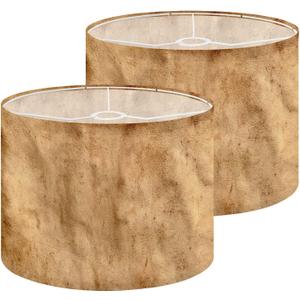Lamp Shades Set of 2 Camel colored leather texture Lamp shades for Table Lamps, Floor Lamps, Diy Pendant Light HD Printing Replacement LampShades House Decor (Multi1)