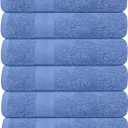 6 Pack Bath Towels Set (27 x 54 Inches) 100% Ring Spun Cotton, Lightweight, Quick Dry, Highly Absorbent Towels (Blue, (27x54) Inches)