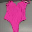 SUUKSESS Women Sexy Tummy Control One Piece Swimsuits High Cut Bathing Suit 2025 (Large, Hot Pink)