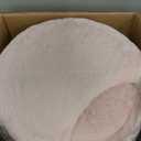 GREENSTELL Vanity Stool Chair with Storage and Folding Back, 15.7" x 15.7" x 19.5" Faux Fur Soft Ottoman for Adults, 4 Metal Legs with Anti-Slip Feet, Furry Padded Seat for Makeup, Bedroom, Pink