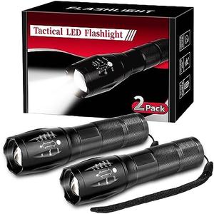 LED Flashlight 2 Pack, Small Flashlights High Lumens with 5 Modes, Waterproof Zoomable Tactical Flash Light for Camping Biking Hiking Outdoor Home Emergency, Camping Essentials Gear
