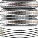 ROYHOO 100PCS 6 inch Black Stainless Steel Wire Keychains Cable, Key Rings, Heavy Duty Luggage Tags Loops Tag Keepers 1.5mm Twist Barrel