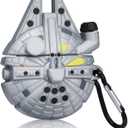 Jowhep Case for AirPod 2/1 Cartoon Design Cute Silicone Cover Keychain Fashion Funny Shockproof Soft Protective Skin for Air Pods Boys Men Cool Fun Character Shell Cases for AirPods 1/2 New Spaceship