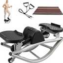Rock Stepper, Side to Side Rocker Machine, Steppers for Exercise at Home, U-Shaped Rock Stepper Machine with Digital Display & Resistance Bands250 LBS Loading Capacity Exercise Equipment