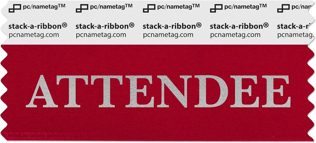 Pc/nametag 3.5 Inch Attendee Badge Ribbons with Adhesive, 100 Pack Individual Titles Stick On Nametags 4 Inches or Smaller for Conferences, Trade Shows, Meetings
