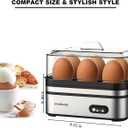 Evoloop Rapid Egg Cooker Electric 6 Eggs Capacity, Soft, Medium, Hard Boiled, Poacher, Omelet Maker Egg Poacher With Auto Shut-Off, BPA Free