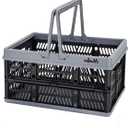 crates for storage,plastic baskets for organizing,collapsible shopping basket,foldable crate with Handles,collapsible storage crate,car basket,for Kitchen,Bathroom,Medicine (Black, S)