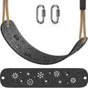 SELEWARE Swing Set Accessories Kids Swing Seat with Adjustable Rope Backyard Swingset Replacement for Both Indoor and Outdoor use Stylish Design Support 500 lbs (Black)