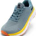 FitVille Wide Walking Shoes for Men Comfortable Lightweight Running Wide Toe Box Shoes for Men Non Slip Cushioned (Slate Blue) 10 Wide