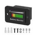LED Battery Level Indicator, Universal Golf Cart Battery Meter Support 12V 24V 36V 48V 60V 72V Battery Monitor Lithium Battery Lead Acid Battery Fuel Gauge Meter for Ezgo Go Club Car (BM210)