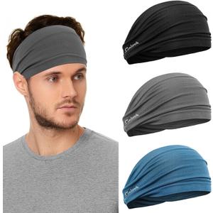 Running Headband for Men and Women - Wide Moisture Wicking Sweatbands for Fitness, Running, Hiking, Cycling, Yoga, Basketball