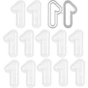 Briartw 12pcs Clear Plastic 3D Shaker Covers with Cutting Dies for Shaker Card Making,0.32" Height Number 1 Shaker Blisters Can Fill Glitter,Confetti for Birthdays,Anniversaries,Holiday Wishes