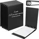 Eaasty 6 Pack 1 Inch 3 Ring Binder, Heavy Duty PP Plastic Binders for School Office, Waterproof Durable No-Gap Rings, Holds 225 Sheets Us Letter, College Supply(Black)