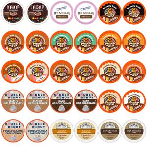 Hot Chocolate and Cappuccino Single Serve Cups, Variety Pack Sampler For Keurig K Cup Brewers, includes Hot Cocoa from Grove Square and Crazy Cups, 30 Count, Best By 10/31/2026
