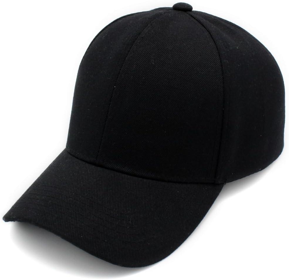 Top Level Baseball Cap Men Women - Classic Adjustable Plain Hat (One Size, Black)
